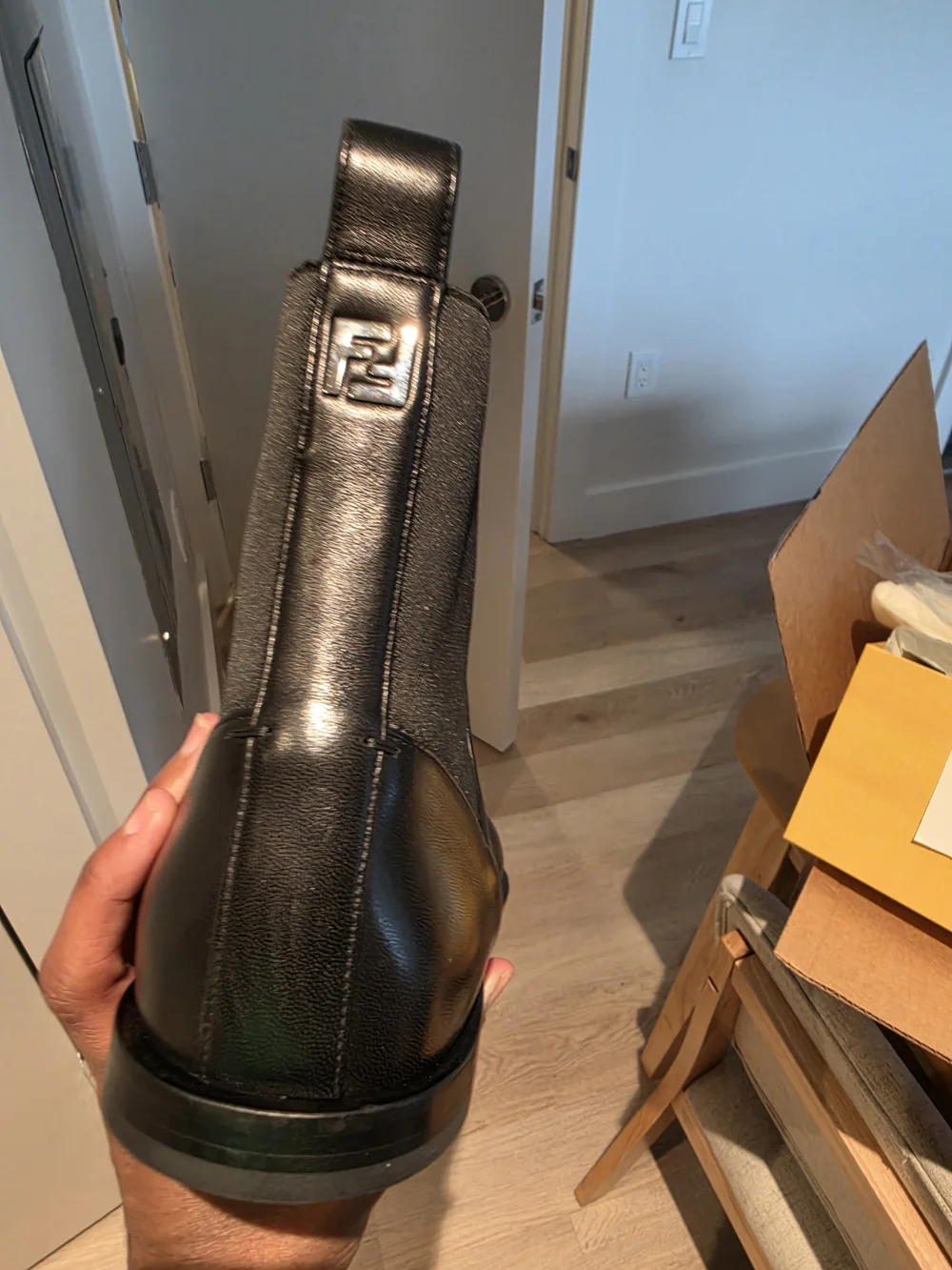 Fendi Men’s Black Leather Chelsea Boots